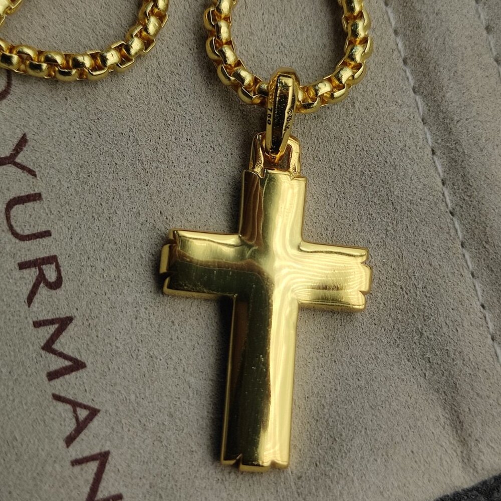 18K cross necklace.
